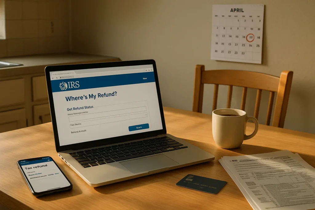 Checking tax refund status 2026 on IRS and HMRC trackers at home