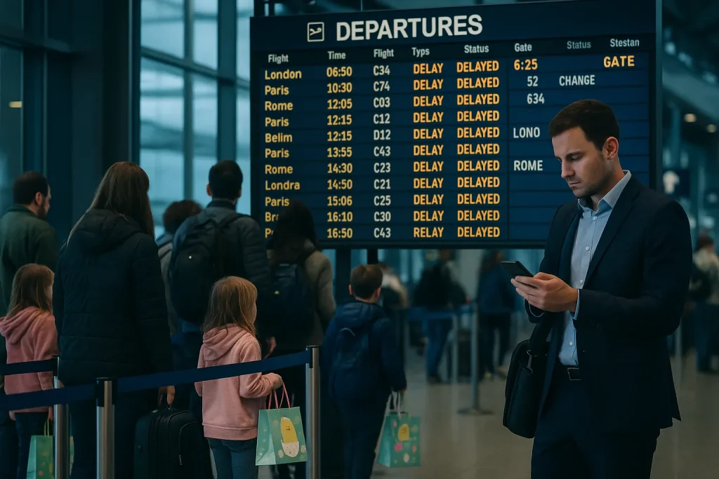 Crowded terminal during Easter rush — April travel tips 2026 to avoid delays